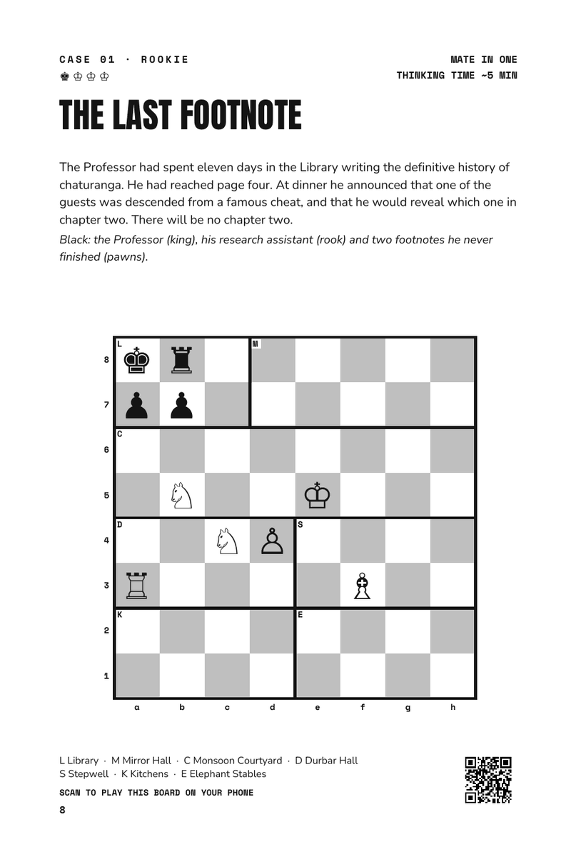 Case 01, left page: story and board